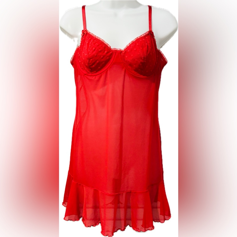 Xhilaration Red Sheer Chemise
